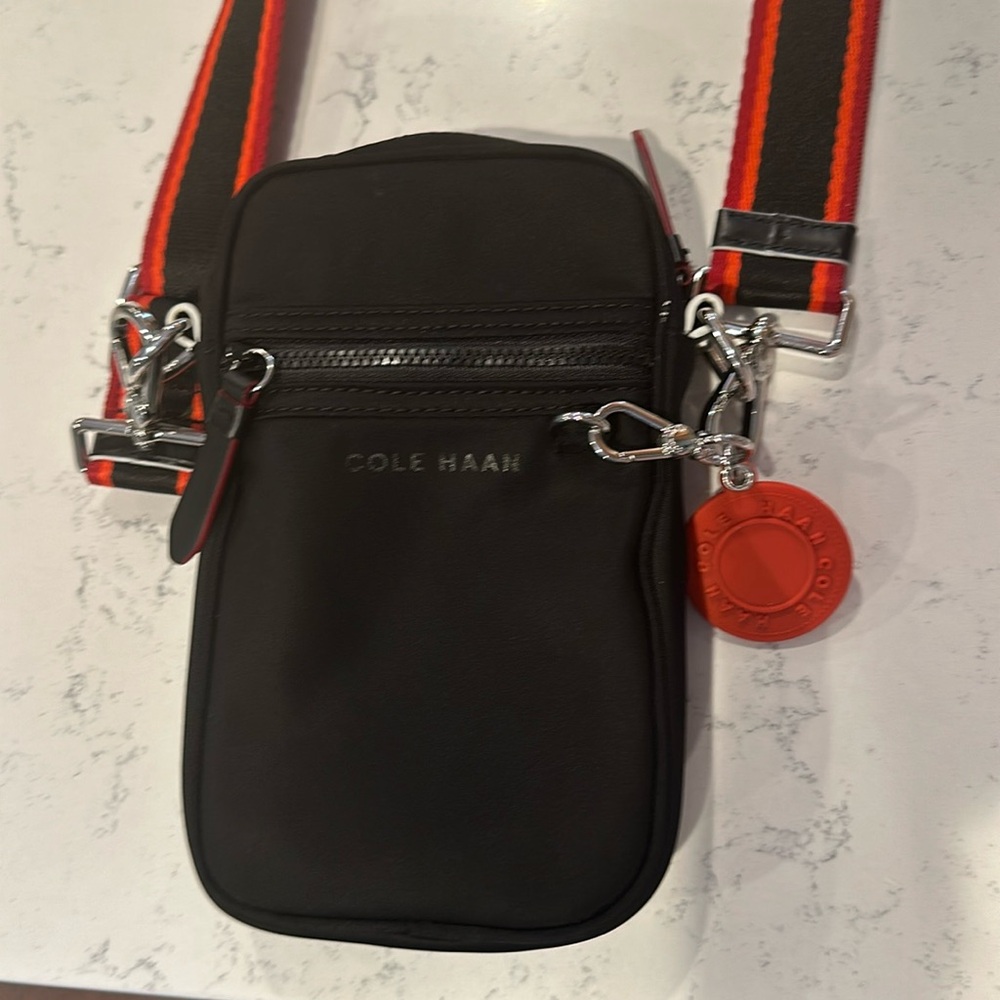 Cole Haan Black Neoprene Crossbody Purse